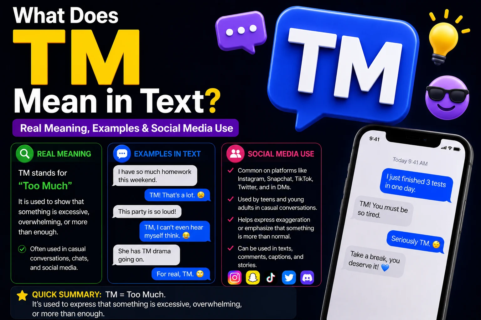 What Does TM Mean in Text