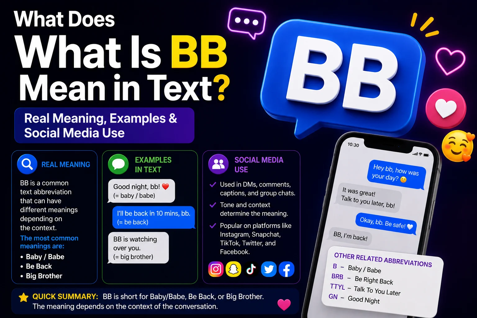 What Is BB Mean in Text